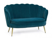 2 seater sofa with blue velvet effect Giliola