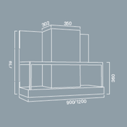 ETRA extractor hood in burnished stainless steel 90 cm