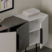 Sideboard Tontini 3 doors color dove gray cement white 150 cm