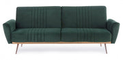 JOHNNY three seater sofa bed in dark green velvet 210x83x h85 cm