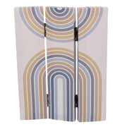 Three-panel Printed Windbreak in Blue and Orange - 120.6x2.5xH180.6cm