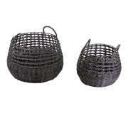 Round gray metal basket 1-2 cmø44h36