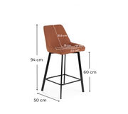 Set of 2 Fabric Stools 50cm x 44cm x 94cm