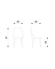 4x Sedia in Microfibra - Fox 