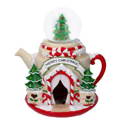 Led resin teapot with red glass ball cm25x22x28