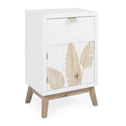 Folium cabinet 1 door 1 drawer in natural wood 45x30x70h cm