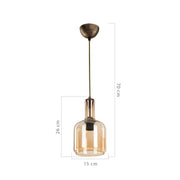 Boston MDL3554 suspension lamp with smoked glass diffuser