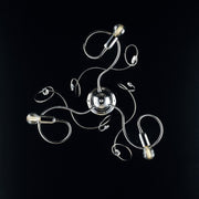 Ceiling lamp in polished chromed iron with crystal rhinestones 3 lights 47xh.21 cm