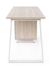 White wooden desk with Armande chest of drawers cm 140 x60 x 76 h
