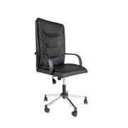 Makam black executive office chair and chromed base