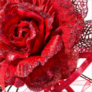 12x Holly Red Rose Pick