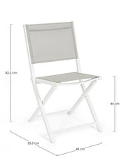 Hilde white folding chair for outdoor use