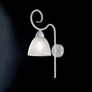 Shabby white iron applique white glass lampshade one light 22x h38 cm