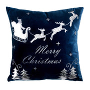 Fabric led cushion with blue reindeer cm40x40x12