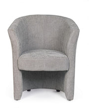 Armchair in wood and light gray fabric BELIZE 64,5x63x h76 cm
