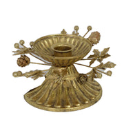 Golden pine cone metal candle holder cm ø12h6