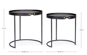 Set of 2 Zeina black steel coffee tables
