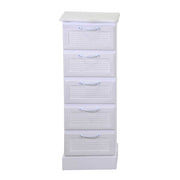 White liverpool wooden cabinet 5 drawers cm29x23h81