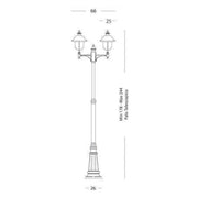 Pole with structure in die-cast aluminum gray and copper for outdoor use h. 244 cm