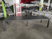 Extendable aluminum garden table in dove gray 100 x 200-260-320 x h 75 cm