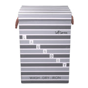 Gray laundry basket with lid cm40x30h60