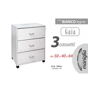 Cassettiera da camera tre cassetti cm 50 x 40 x 64 h