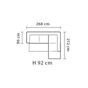 Stefy corner sofa with left storage peninsula 268x212