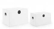 Set of 2 Beijing trunk in white wood