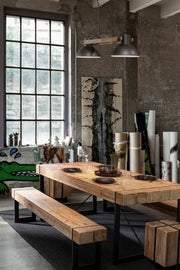 Industrial metal wood stool Garrett 45h cm