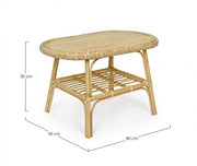INES Rattan outdoor coffee table 80x50x h50 cm