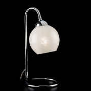 Bedside table lamp in polished chromed iron white glass 1 light 15xh.31 cm
