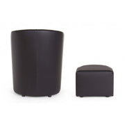 Leatherette armchair with black removable pouf RITA 64,5x 59,5x h78 cm
