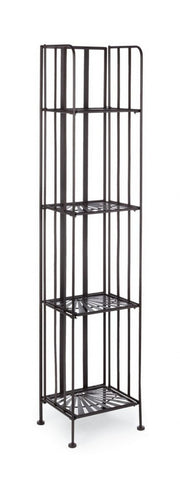 Folding shelf with four shelves in steel Brown RAY 34x30x h153 cm