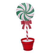 Lollipop metal candy with green vase cm11,5x9h30,5