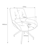 Gray Dining Chair with Dark Faux Leather Backrest and Black Legs