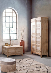 Leilani pouf light gray velvet effect D45 cm