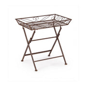 Rustic coffee table in brown rectangular metal Melanie