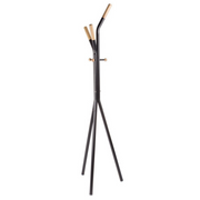 Alain modern coat hanger in black steel 178h cm