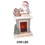 Gray Santa Claus resin led fireplace cm31,5x23h56