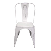 New bristol antique white iron chair cm51x43h84