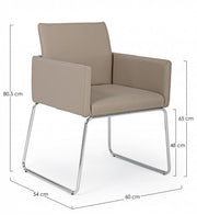 Chair with armrests in faux leather Tortora SIXTY 60x54x h80.5 cm