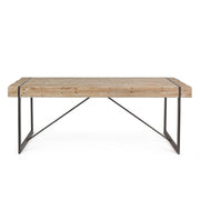 Garrett industrial urban table with wooden top