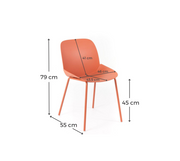 Set of 4 Polypropylene Chairs 55cm x 46cm x 79cm