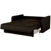 Two seater sofa bed in wood and velvet Brown ADONIS 165x105x h87 cm