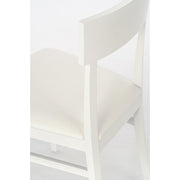 Chair in white lacquered wood with imitation leather seat 44x45xh. 82 cm