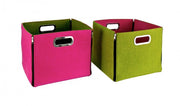 Felt box with assorted fuchsia green zip
