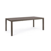 Extendable brown aluminum garden furniture table Hide 200-300 x 100 cm