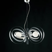White Gray iron chandelier three lights Chrome finishes 58x h30 cm