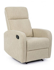 Iris beige fabric manual recliner armchair