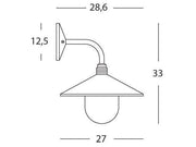 Bottom wall lamp E27 specter corten line